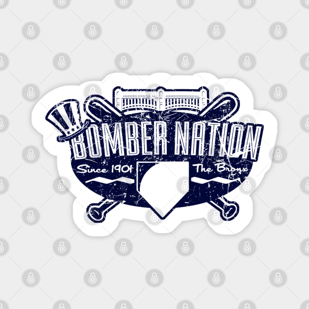 Bronx Bombers Nation Distressed Magnet by PopCultureShirts