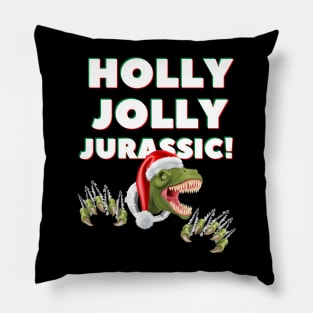 Holly Jolly Jurassic Pillow