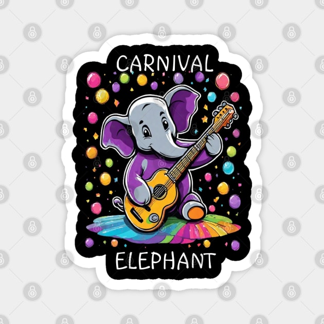 Birthday Elephant Playing Guitar Magnet by coollooks