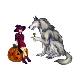 Trick or Treat Werewolf and Witch T-Shirt