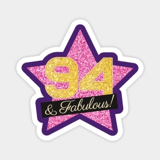 94th Birthday Gifts Women Fabulous - Pink Gold Magnet