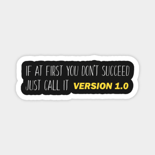 Version 1.0 - Funny Programming Jokes Magnet