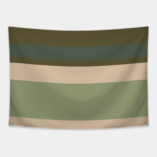 A fashionable farrago of Soldier Green, Beige, Grey/Green, Oxley and Gunmetal stripes. Tapestry