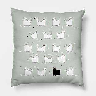 Black Cat Black Sheep Funny Doodle Pillow