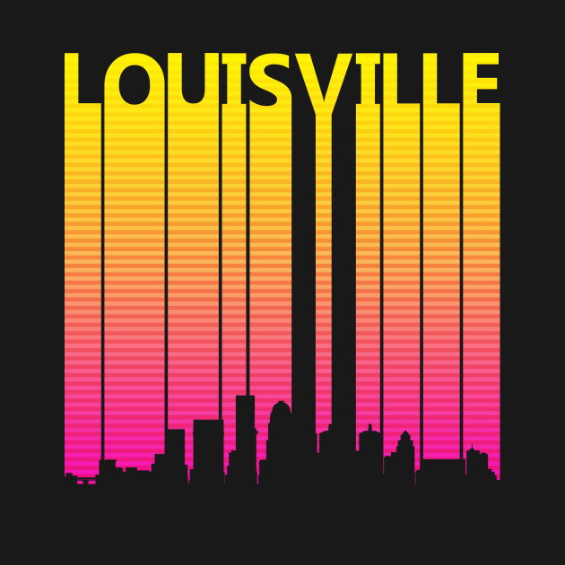 Discover Retro 1980s Louisville Skyline Silhouette - Louisville - T-Shirt