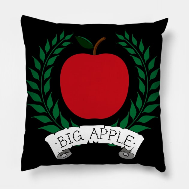 Big Apple New York Old School Tattoo Pillow by BlackRavenOath