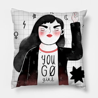 You Go Girl in black color Pillow