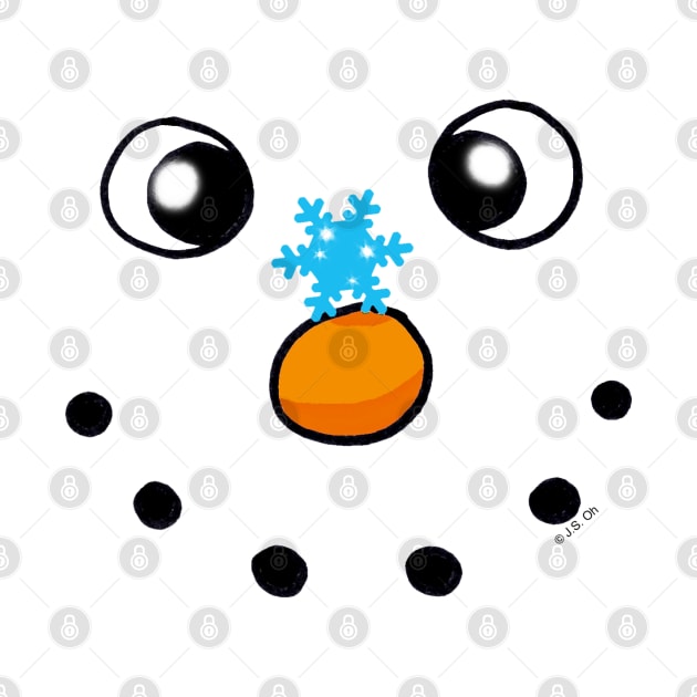 funny Christmas snowman face by cartoonygifts