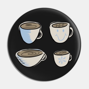 Cute Cartoon Coffee Mugs Pin