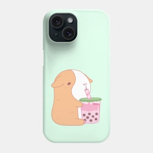 Cute Guinea Pig Drinking Strawberry Bubble Tea Phone Case