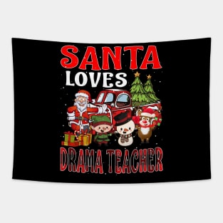 Santa Loves Drama Teacher Tapestry