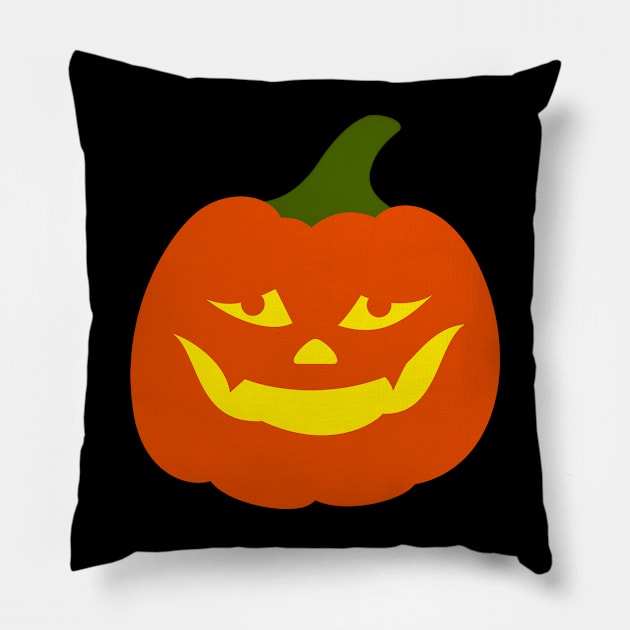 Funny Joyful Halloween Pumpkin Face Pillow by koolteas