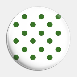 Vintage green dots on white Pin