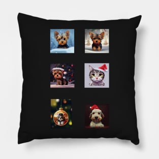 Christmas Kittens and Puppies Stickers Pack Pillow