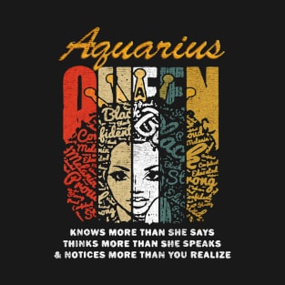 Aquarius black queen T-Shirt