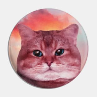 A fat cat in the sky painting Pin