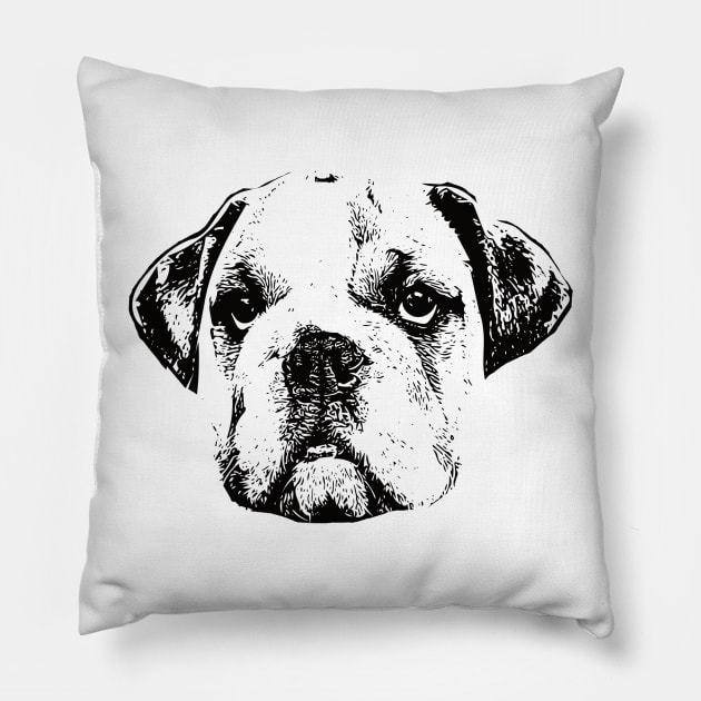 Bulldog Face Design - A Bulldog Christmas Gift Pillow by DoggyStyles