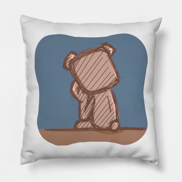Lonely Hako Pillow by mongdrawings