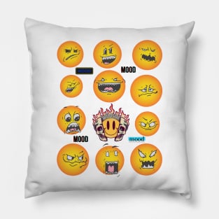 Funny mood faces Pillow