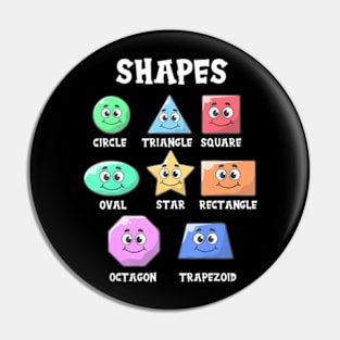 Shapes Pre-K Kindergarten Teacher Back to School Pin