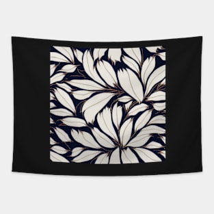 Vintage Floral Cottagecore  Romantic Flower Peony Design Black and White Tapestry