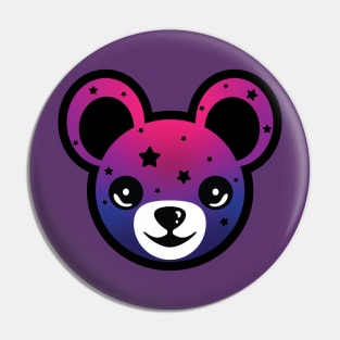 Galaxy with Black Star Teddy Bear Pin