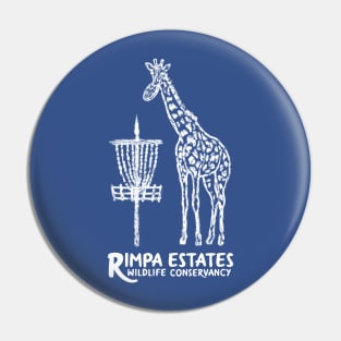 Disc Golf Giraffe, WHITE PRINT Pin