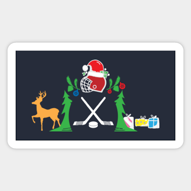 Ice Hockey Christmas - Funny Hockey - Sticker