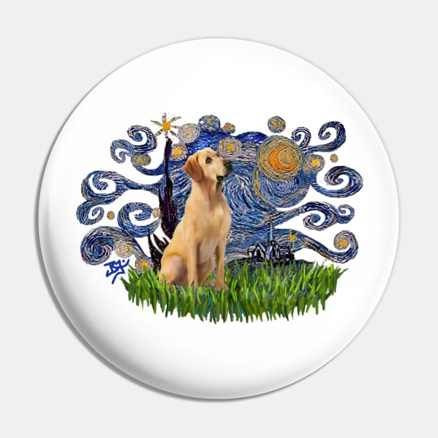 Yellow Labrador in Starry Night Adaptation Pin by Dogs Galore and More