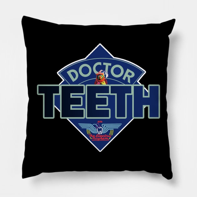 Doctor Teeth - Doctor Who Style Logo Pillow by RetroZest