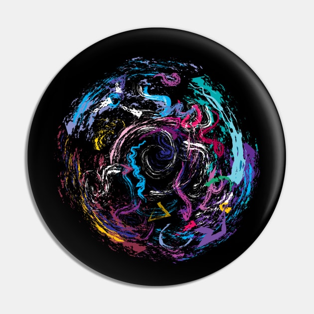 Creative Colorful Motion Swirl Pin by jazzworldquest