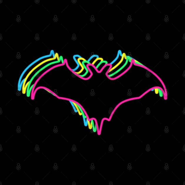 Bat 80s Neon by Nerd_art