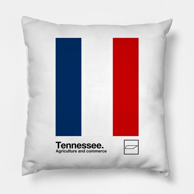 Tennessee Flag // Original Aesthetic Colors Artwork Design Pillow by DankFutura