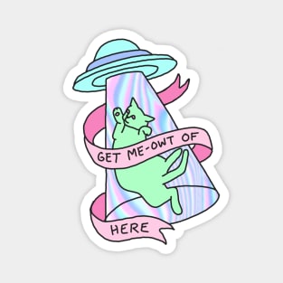 UFO cat alien introvert pastel grunge 99s hologram xfiles Magnet