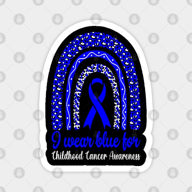 I Wear Blue For Childhood Cancer Awareness Shirt, Warrior , Cancer Support , Childhood Cancer , BlueRibbon Magnet by Abddox-99