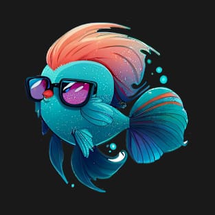 COOL BETTA FISH WITH SUNGLASSES T-Shirt