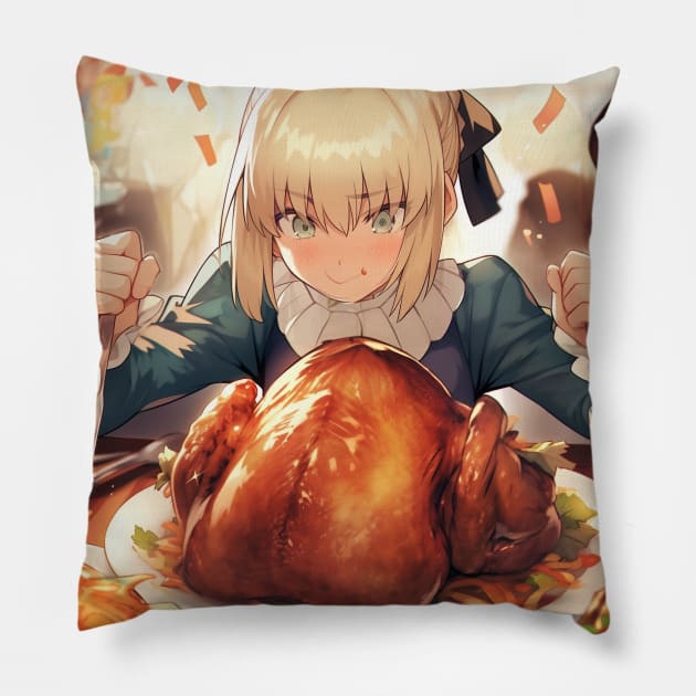 saber thanksgiving Pillow by WabiSabi Wonders