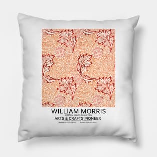 William Morris Exhibition Poster, Arts and Crafts Pioneer, Textile Pattern Design Pillow