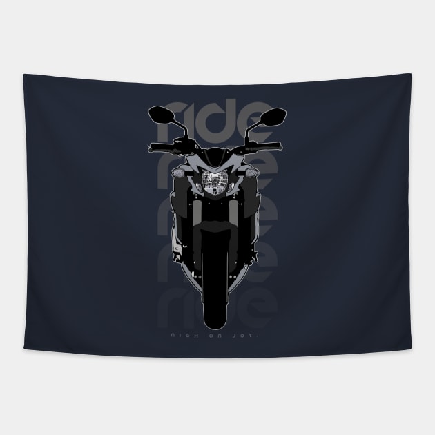 Ride suzuki gsx-s750 front bw Tapestry by NighOnJoy