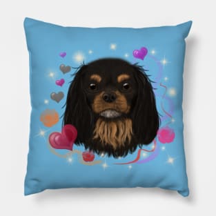 Black and Tan Cavalier King Charles Spaniel Love Design Pillow