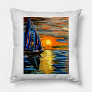 Out sailing at sunset. Pillow