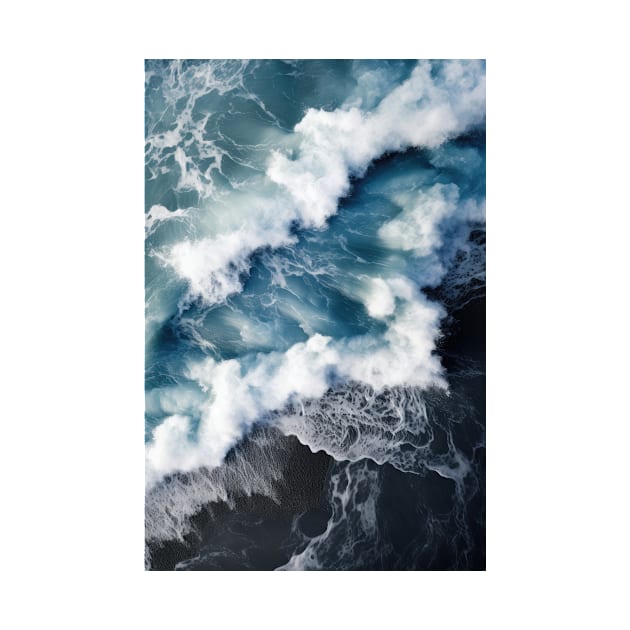 Waves on a black beach in Iceland - Aerial Landscape Photography by regnumsaturni