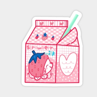 Strawberry Milk Magnet