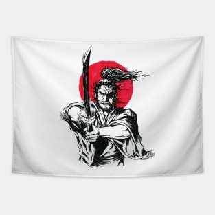 Red Sun Samurai Tapestry