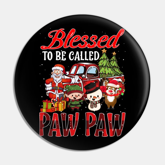 Blessed To Be Called Paw Paw Christmas Buffalo Plaid Truck Pin by intelus