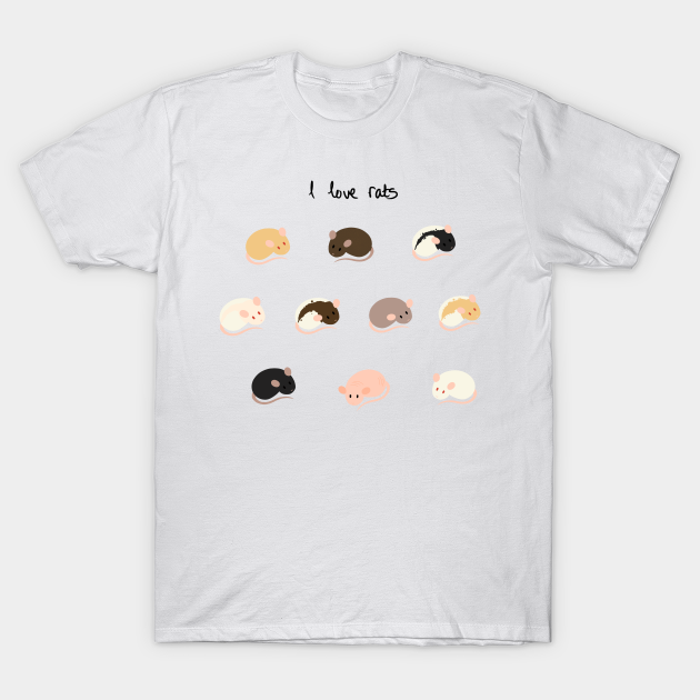 I Love Rats Sticker Sheet - Rats - T-Shirt