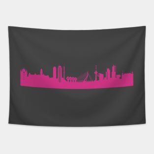 Rotterdam skyline pink Tapestry