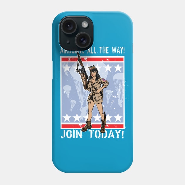 Airborne All The Way Join Today Distress Ad Phone Case by Baggss