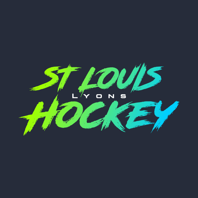 St Louis Lyons Hockey ripped text by STL Lyons Hockey