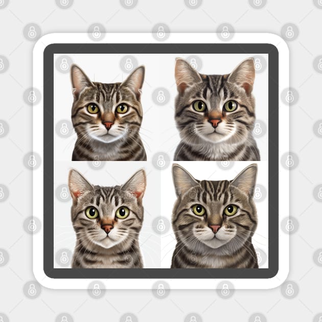 Tabby Cat Family Magnet by idrockthat